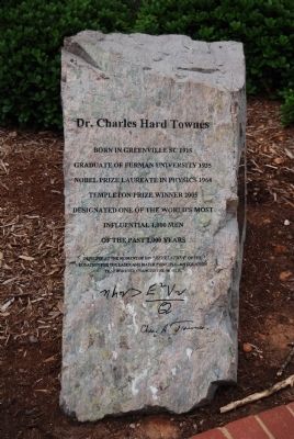 Dr. Charles Hard Townes Marker. Click for full size. Dr. Charles Hard Townes Marker image. Click for full size.
