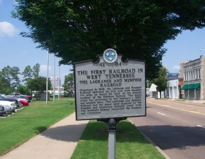 The First Railroad in West Tennessee Marker image. Click for full size.
