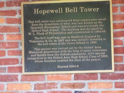 Hopewell Bell Tower Marker image. Click for full size.