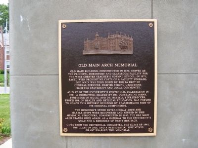 Old Main Arch Memorial Marker. Click for full size. Old Main Arch Memorial Marker image. Click for full size.