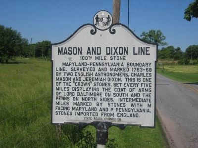Mason and Dixon Line Marker. Click for full size. Mason and Dixon Line Marker image. Click for full size.