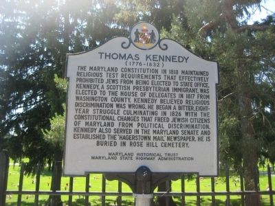 Thomas Kennedy Marker. Click for full size. Thomas Kennedy Marker image. Click for full size.