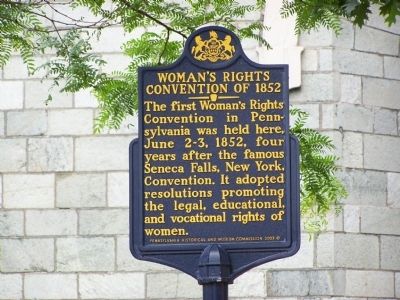 Woman's Rights Convention of 1852 Marker image. Click for full size.