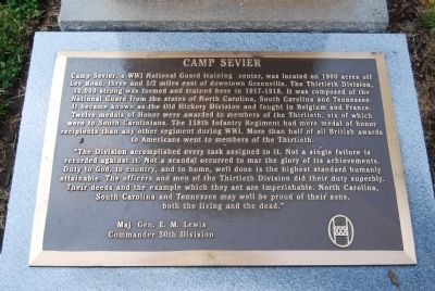 Camp Sevier Marker image. Click for full size.