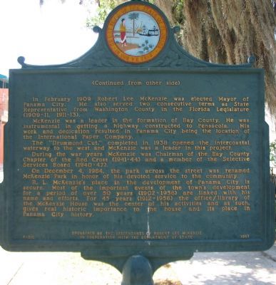 Robert Lee McKenzie's Home and Office Marker, Reverse Side image. Click for full size.