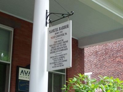 Sign on Samuel Barber House image. Click for full size.
