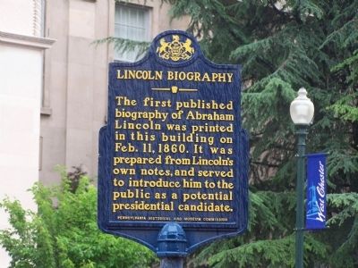Lincoln Biography Marker image. Click for full size.
