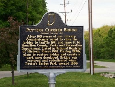 Side two of Potter's Covered Bridge Marker image. Click for full size.