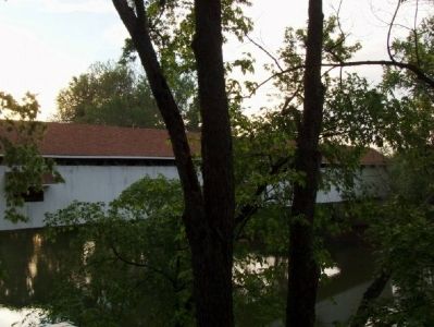 Side view of Potter's Covered Bridge. Photo was taken from a "lookout point" near the playground. image. Click for full size.