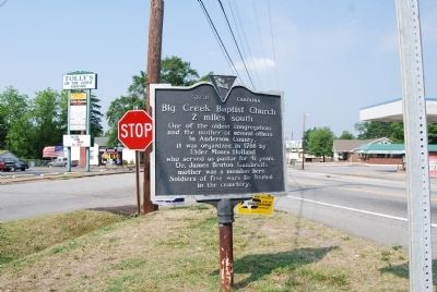 Big Creek Baptist Church Marker image. Click for full size.
