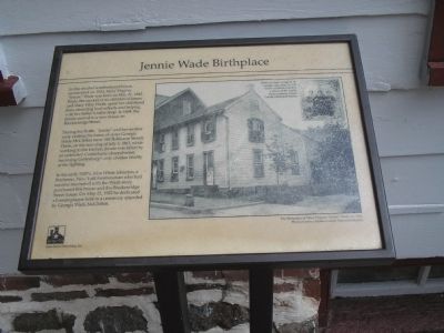 Jennie Wade Birthplace Marker image. Click for full size.