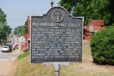 Williamston Female College Marker image. Click for full size.