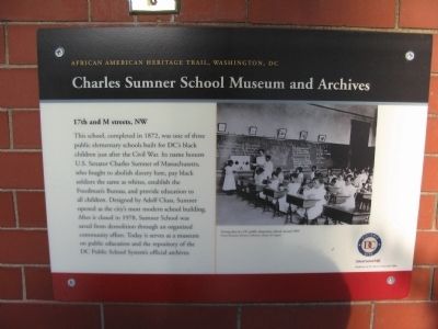 Charles Sumner School Museum and Archives Marker image. Click for full size.