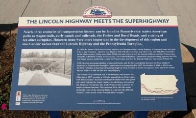 The Lincoln Highway Meets the Superhighway Marker image. Click for full size.