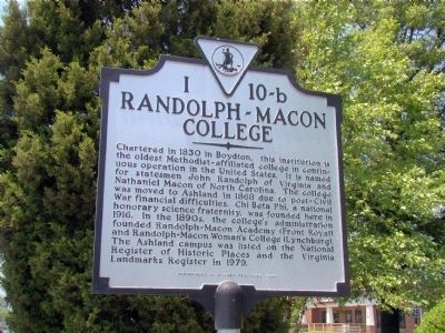 Randolph-Macon College Marker. Click for full size. Randolph-Macon College Marker image. Click for full size.