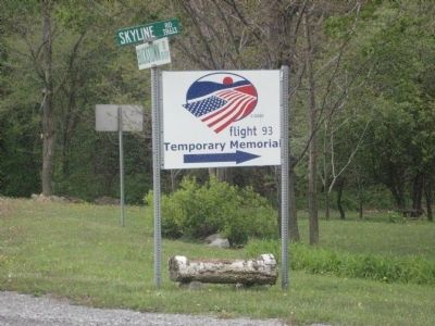 Flight 93 Temporary Memorial Highway Sign. Click for full size. Flight 93 Temporary Memorial Highway Sign image. Click for full size.