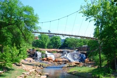 Reedy River Falls and Liberty Bridge. Click for full size. Reedy River Falls and Liberty Bridge image. Click for full size.