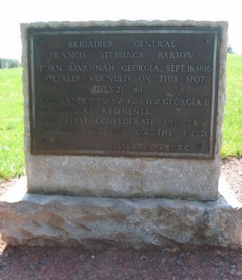 Brigadier General Francis Stebbings Bartow Monument. Click for full size. Brigadier General Francis Stebbings Bartow Monument image. Click for full size.