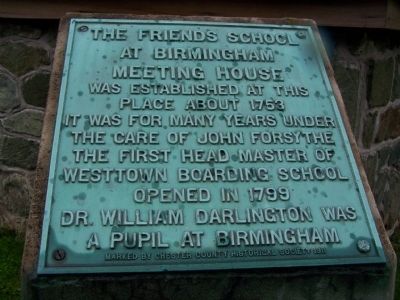 The Friends School at Birmingham Meeting House Marker image. Click for full size.