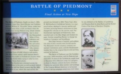 Battle of Piedmont Marker image. Click for full size.