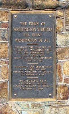 The Town of Washington, Virginia, Marker image. Click for full size.