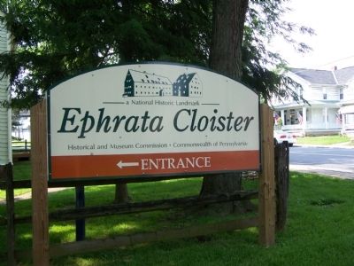 Ephrata Cloister Entrance Sign image. Click for full size.