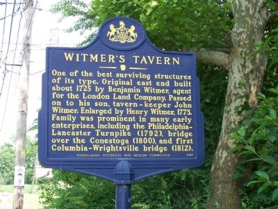 Witmer's Tavern Marker image. Click for full size.