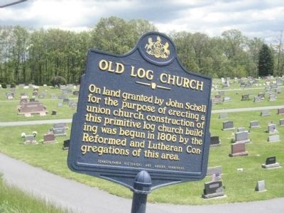 Old Log Church Marker. Click for full size. Old Log Church Marker image. Click for full size.