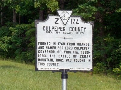 Culpeper County Face of Marker image. Click for full size.