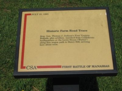 Historic Farm Road Trace Marker. Click for full size. Historic Farm Road Trace Marker image. Click for full size.