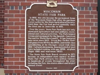 Wisconsin State Fair Park Marker image. Click for full size.