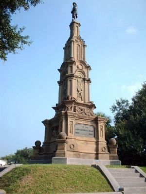 Francis Bartow Marker at base of Confederate Monument in Savannah image. Click for full size.