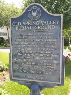 Old Spring Valley Burial Ground Marker image. Click for full size.