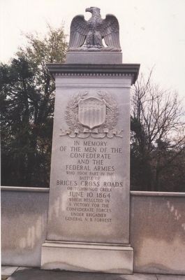Memorial: Battle of Brice's Cross Roads or Tishimingo Creek. Click for full size. Memorial: Battle of Brice's Cross Roads or Tishimingo Creek image. Click for full size.
