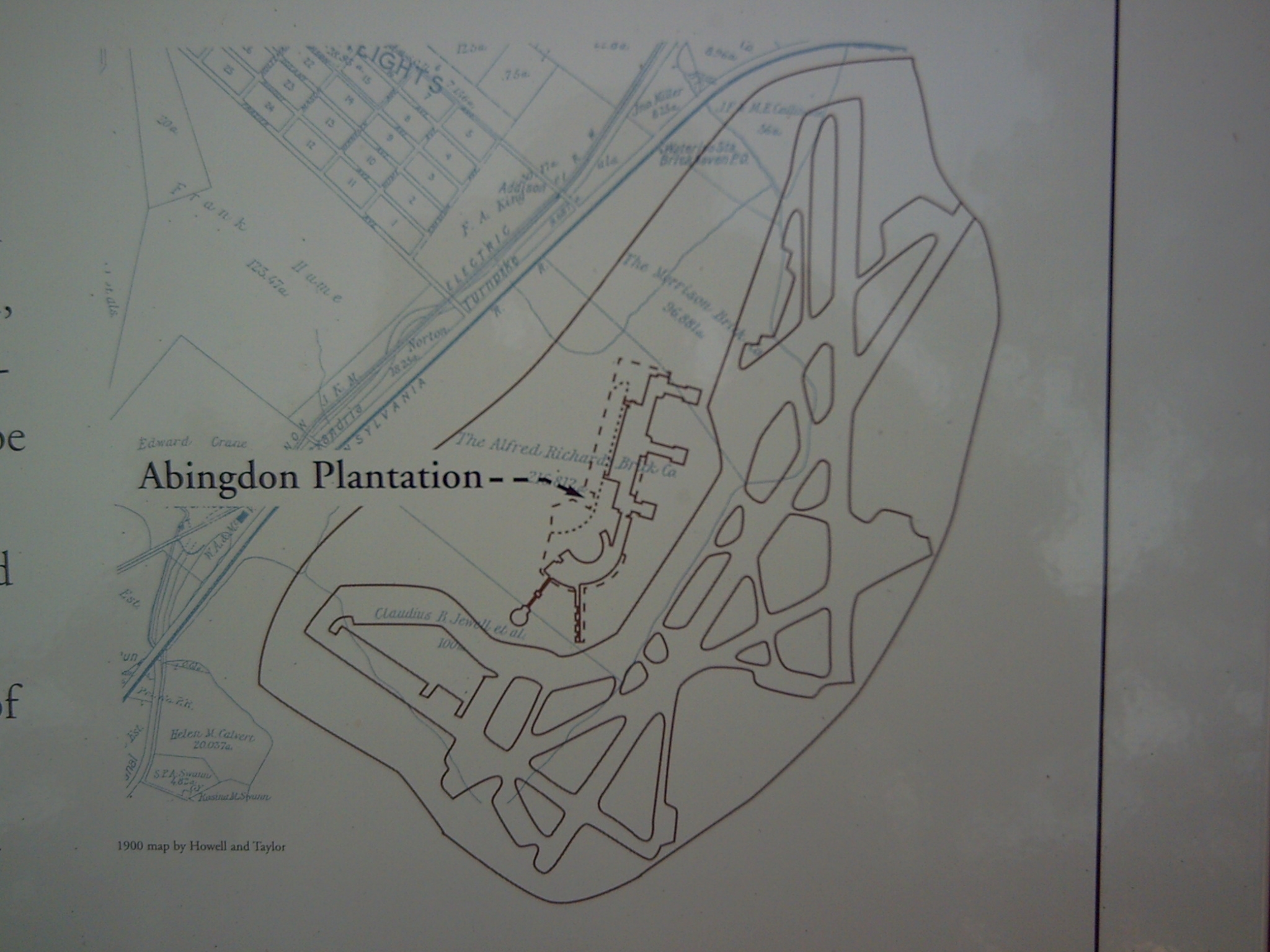Map of Abingdon Plantation on The Industrial Age Marker