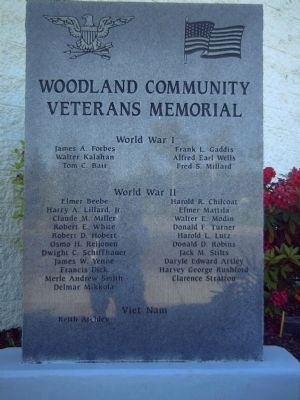 Woodland Community Veterans Memorial Marker image. Click for full size.
