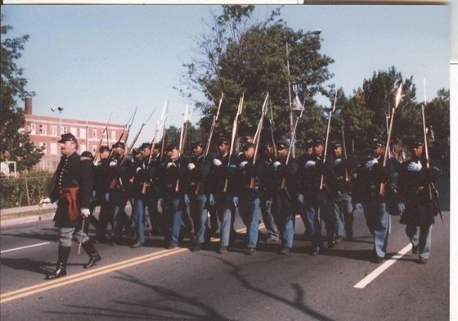 Civil War Reenactors, Dedication Parade, 1998 image. Click for full size.