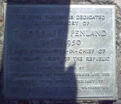 Theodore A. Penland Rose Garden Marker. Click for full size. Theodore A. Penland Rose Garden Marker image. Click for full size.