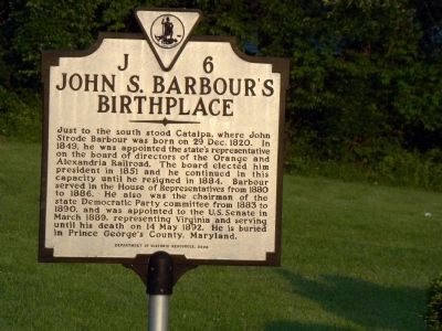 John S. Barbours Birthplace Marker image. Click for full size.