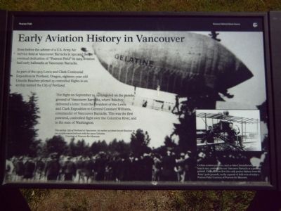 Early Aviation History in Vancouver Marker image. Click for full size.