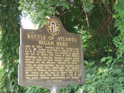 Battle of Atlanta Began Here Marker image. Click for full size.