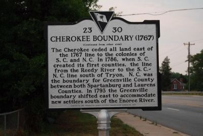 Cherokee Boundary (1767) Marker - Reverse Side. Click for full size. Cherokee Boundary (1767) Marker - Reverse Side image. Click for full size.