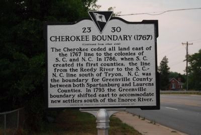Cherokee Boundary (1767) Marker - Reverse Side image. Click for full size.