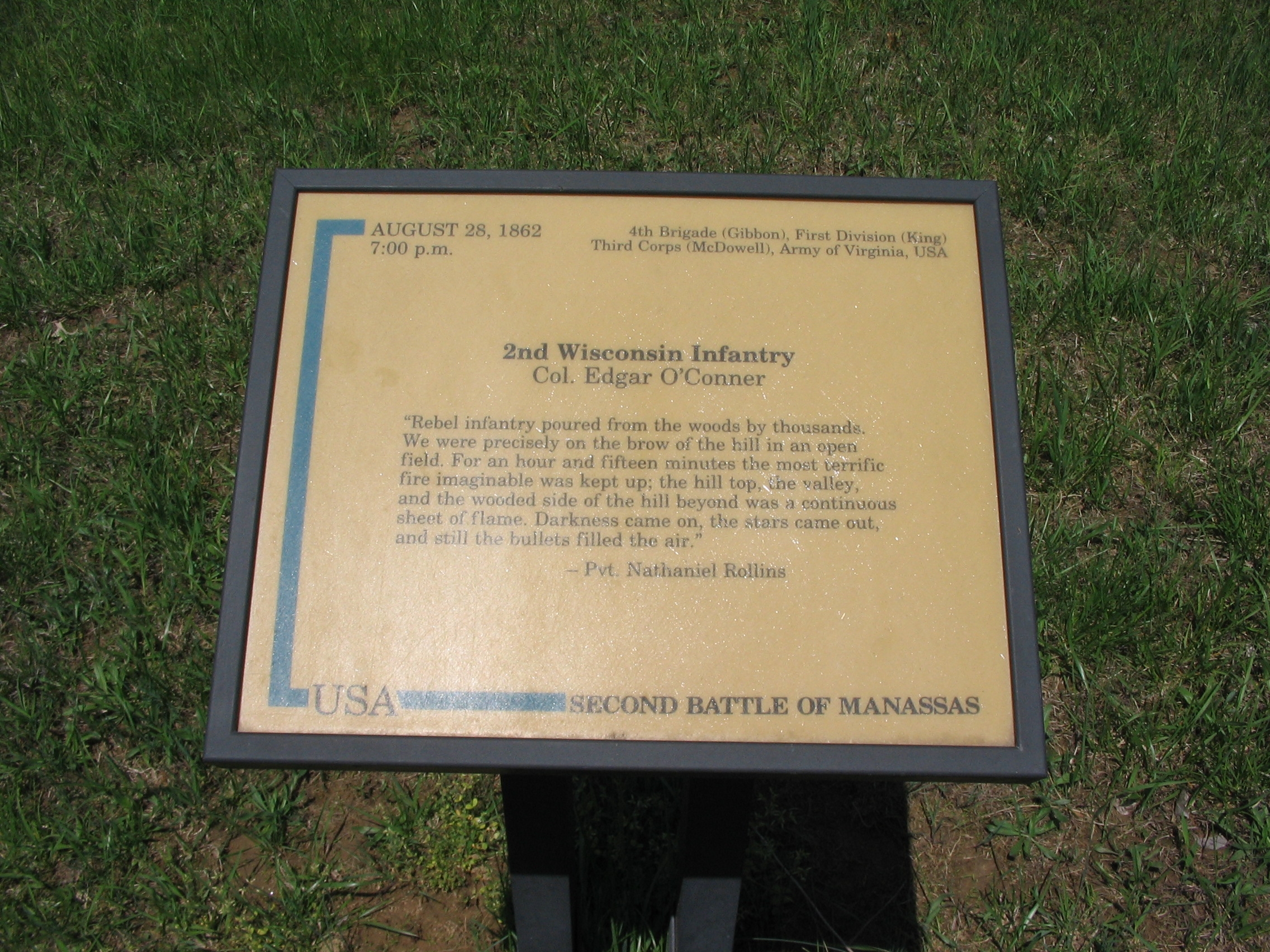 2nd Wisconsin Infantry Marker