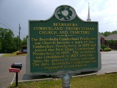 Beersheba Cumberland Presbyterian Church and Cemetery Marker image. Click for full size.