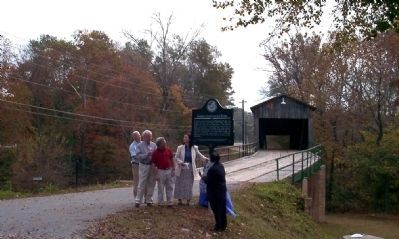 Dedication of Euharlee Creek Covered Bridge Marker. Click for full size. Dedication of Euharlee Creek Covered Bridge Marker image. Click for full size.