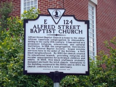 Alfred Street Baptist Church Marker. Click for full size. Alfred Street Baptist Church Marker image. Click for full size.