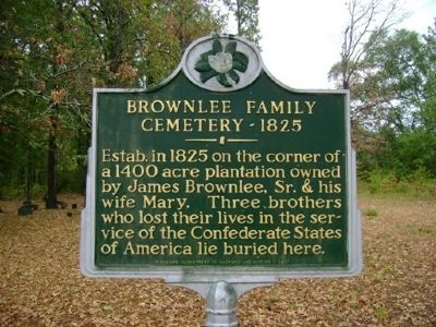 Brownlee Family Cemetery Marker image. Click for full size.