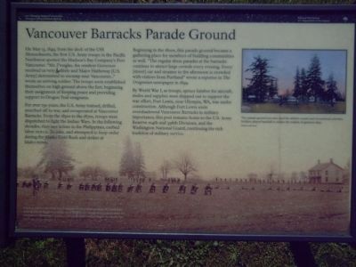 Vancouver Barracks Parade Ground Marker. Click for full size. Vancouver Barracks Parade Ground Marker image. Click for full size.