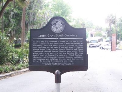 Laurel Grove South Cemetery Marker image. Click for full size.